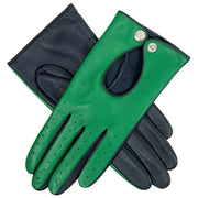 Dents Oulton Touchscreen Leather Driving Gloves - Emerald Green/Navy