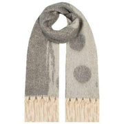 Dents Reversible Spotty Blanket Tassel Scarf - Dove/Slate Grey