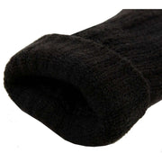 Dents Ribbed Knit Gloves - Black