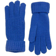 Dents Ribbed Knit Gloves - Cobalt Blue/Black