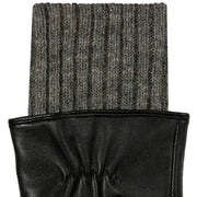 Dents Tamara Knitted Cuff Leather Gloves - Black/Charcoal