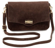 Elie Beaumont Suede Midi Twist Bag - Chocolate Brown