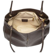 Elie Beaumont Curved Soft Tote Bag - Chocolate Brown
