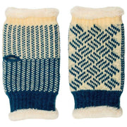 Elie Beaumont Knitted Wrist Warmers - Teal Basketweave
