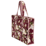 Elie Beaumont Serendipity Velvet Tote Bag - Burgundy Magnolia