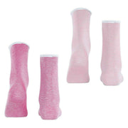 Esprit Allover Stripe 2 Pack Socks - Pink