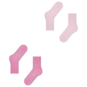 Esprit Allover Stripe 2 Pack Socks - Pink