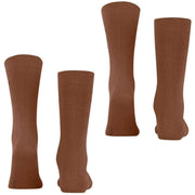 Esprit Basic Uni 2 Pack Socks - Rosewood Brown