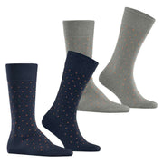 Esprit Fine Dot 2 Pack Socks - Navy/Grey