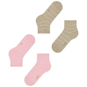 Esprit Fine Line Short 2 Pack Socks - Brown Mix