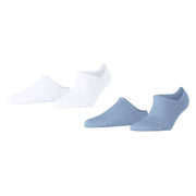 Esprit Fine Rhomb 2-Pack Sneaker Socks - Light Blue/White