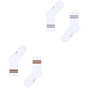 Esprit Tennis Stripe 2 Pack Socks - Brown/Purple