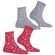 Esprit Twig Short 2 Pack Socks - Pink/Purple Mix