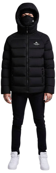 Helvetica Mountain Pioneers Sniper Hooded Down Jacket - Black