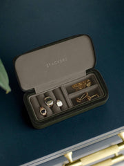Stackers Zipped Medium Travel Jewellery Box - Olive Green
