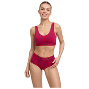 Falke Daily Comfort Print 2-Pack Bustier Bralette - Black/Red