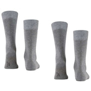 Falke Happy 2 Pack Socks - Light Grey Mel