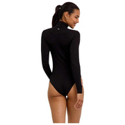 Falke Timeless Cotton Turtle-Neck Brief Bodysuit - Black