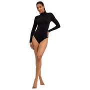 Falke Timeless Cotton Turtle-Neck Brief Bodysuit - Black