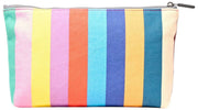 Roka Maida Vale Medium Cotton Canvas Pouch - Wide Multi Stripe