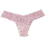 Hanky Panky Signature Lace 3 Pack Original Rise Thongs - Blushing Rose/Navy/Celeste Blue
