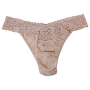 Hanky Panky Signature Lace 3 Pack Original Rise Thongs - Chai/Black/Dark Pomegranate