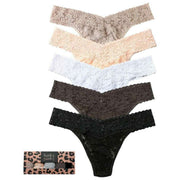 Hanky Panky Signature Lace Original Rise 5 Pack Thong - Taupe/Sleep In Grey/Grey Mist/Dusk