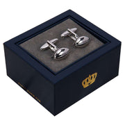 Harvey Makin Rubgy Ball Cufflinks - Silver