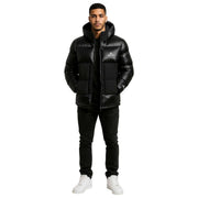 Helvetica Mountain Pioneers Pinto 2 Hooded Down Jacket - Black