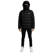 Helvetica Mountain Pioneers Sniper Hooded Down Jacket - Black