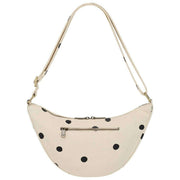 Hindbag Andrea Half Moon Bag - Off White Polka Dot