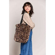 Hindbag Paul Faux Fur Tote Bag - Leopard Brown