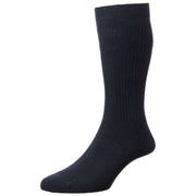 HJ Hall Cotton Extra-Wide Softop Socks - Navy