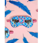 Jessica Russell Flint O for Ostrich Silk Eye Mask  - Blue/Pink/Black