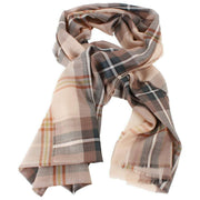 Locharron of Scotland Alba Saskatchewan Weathered Fine Merino Scarf - Beige/Grey