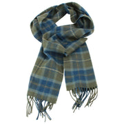 Locharron of Scotland Bowhill Scottish Borderland Lambswool Scarf - Olive Green/Navy
