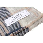 Locharron of Scotland Brock Bannockbane Luxury Fine Wool Stole - Navy/Cream/Beige