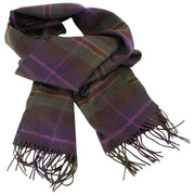 Locharron of Scotland Darwin Rose Hunting Lambswool Scarf - Plum Purple/Green