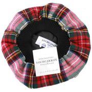 Locharron of Scotland Stewart Dress Modern Tartan  Brushed Wool Tam - Red/White/Blue