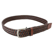 Miguel Bellido Sports Woven Leather Belt - Grey/Mid Brown