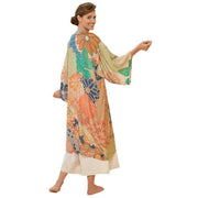 Powder 70s Kaleidoscope Floral Kimono Gown - Coconut Cream