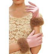 Powder Bettina Gloves - Petal Pink/Teddy Brown