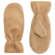 Powder Fluffy Teddy Mittens - Taupe Beige