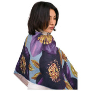 Powder Hellebore Lux Print Scarf - Blue