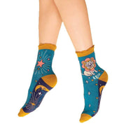 Powder Leo Ankle Socks - Teal Blue