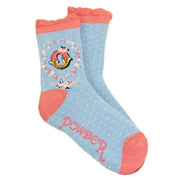 Powder Letter O Ankle Socks - Ice Blue