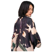 Powder Midnight Orchid Short Kimono Jacket - White