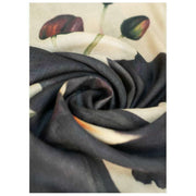 Powder Midnight Orchid Wool Wrap Scarf - White