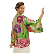 Powder Oversized Botanicals Kimono Jacket - Slate Green