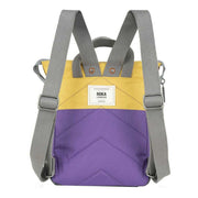 Roka Bantry B Small Creative Waste Two Tone Recycled Canvas Backpack - Imperial Purple/Bamboo Yellow